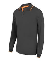 POLO BICOLOR RAYA ML 105515 GRIS-NARANJA