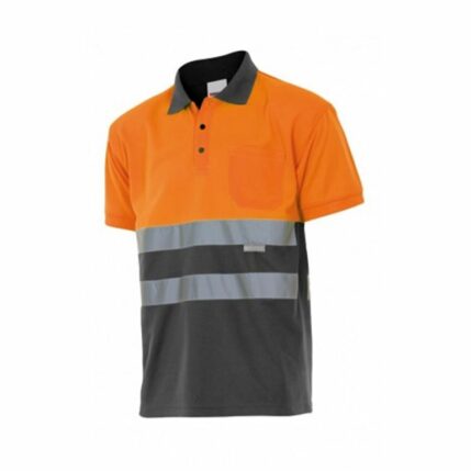 POLO 173 MC AV GRIS-NARANJA